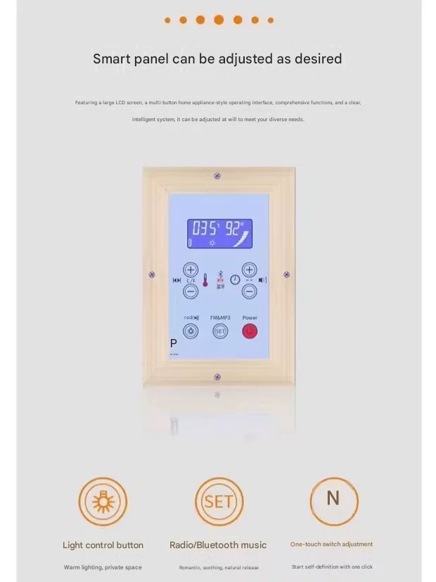 3-person hybrid sauna with panoramic glass front